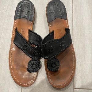 Jack Rogers Women's Black Thong Slip On Sandals Size 8